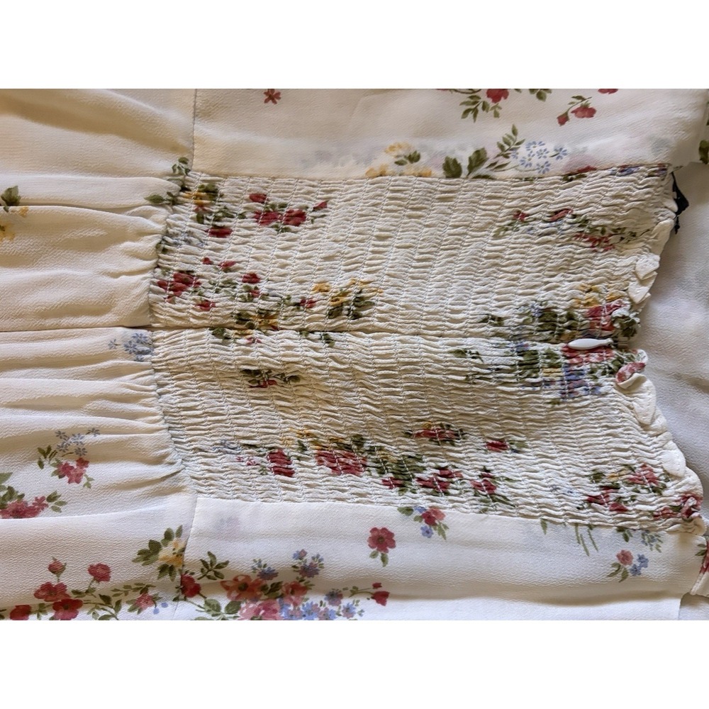 Reformation Camari Dress Size 10 Cream Perfume Floral Midi Dress Cottage NWT - Picture 9 of 10